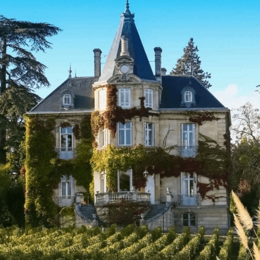 Vue sur le domaine viticole du Château Les Carmes Haut Brion