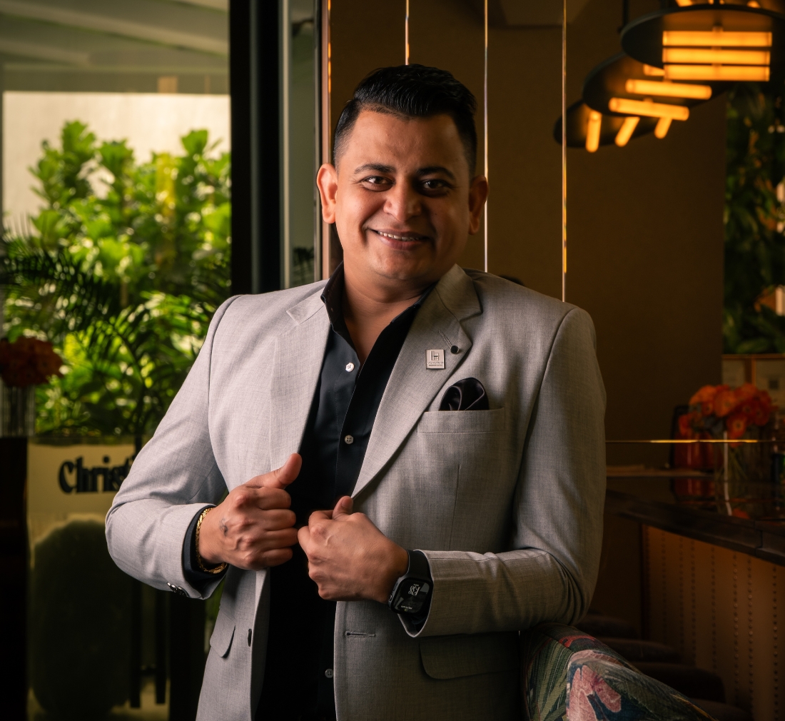 a man posing in a restaurant