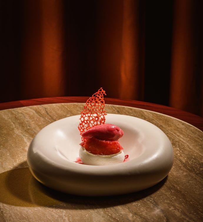 Artistic dessert at Mondrian Hong Kong