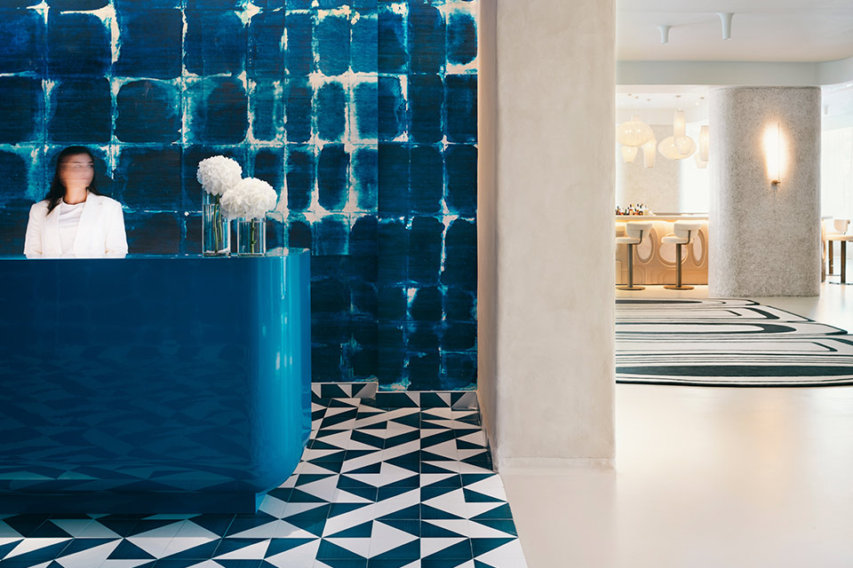 Reception desk at Mondrian Ibiza