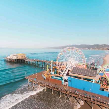 Santa Monica Pier with a Ferris wheel