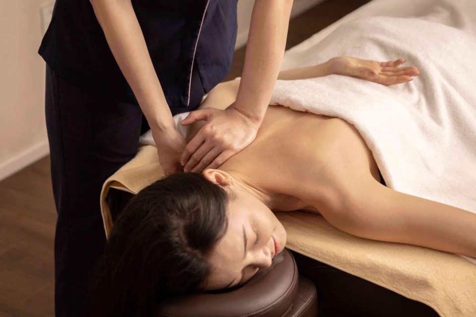 Woman receiving a massage