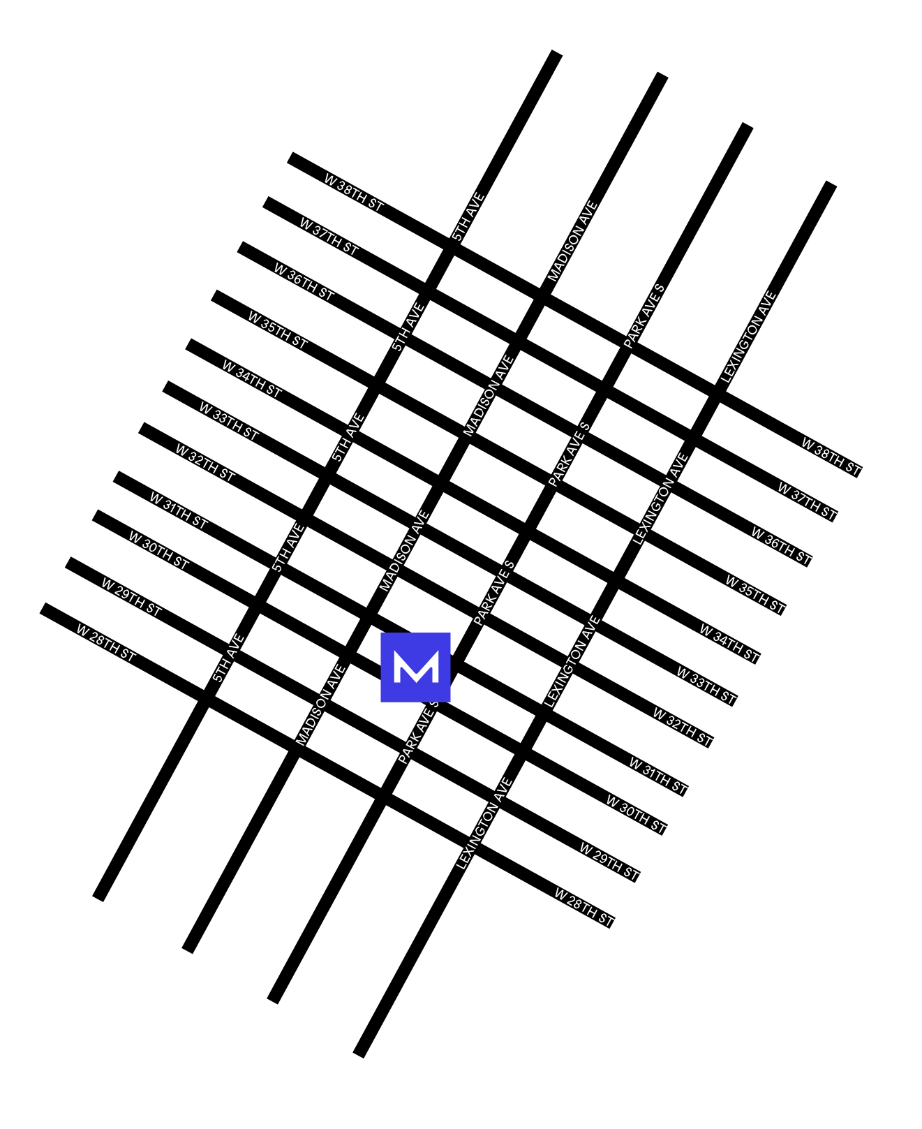 Street map showing the location of Mondrian Park Avenue