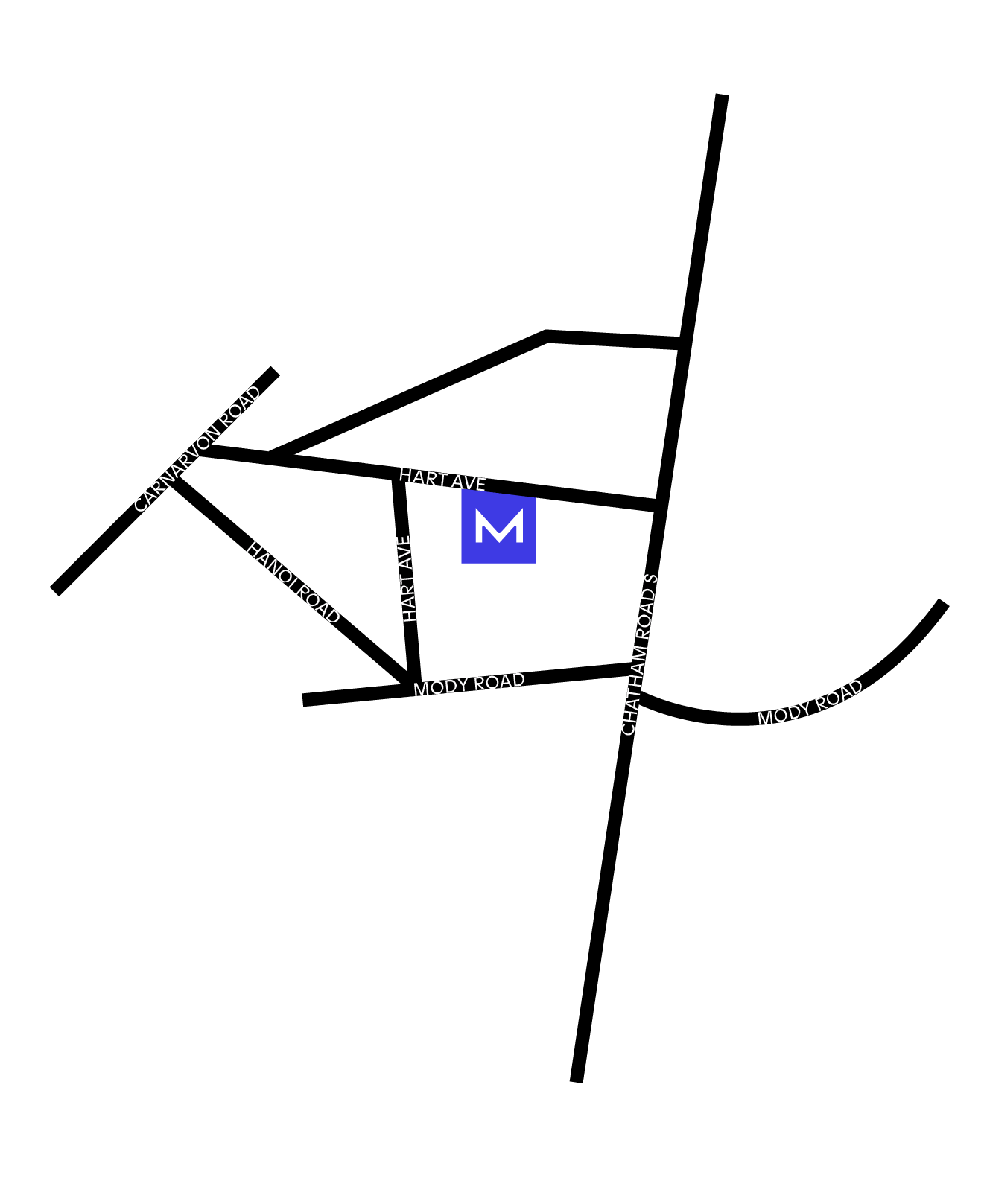 Street map showing the location of Mondrian Hong Kong