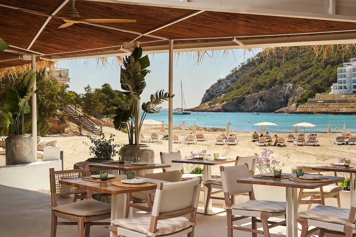 Outdoor dining on a beach