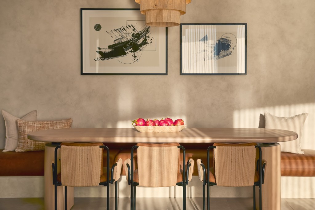 Large light wood kitchen table