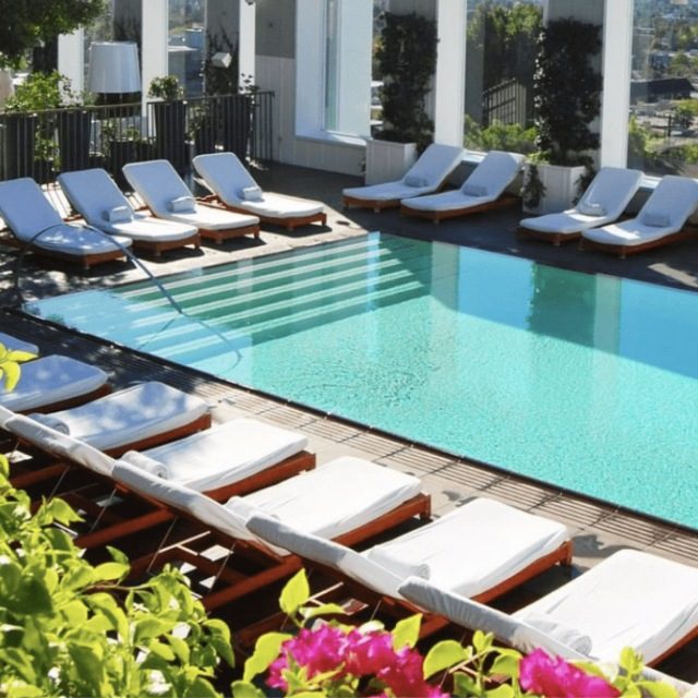 Skybar LA pool surrounded by lounge chairs