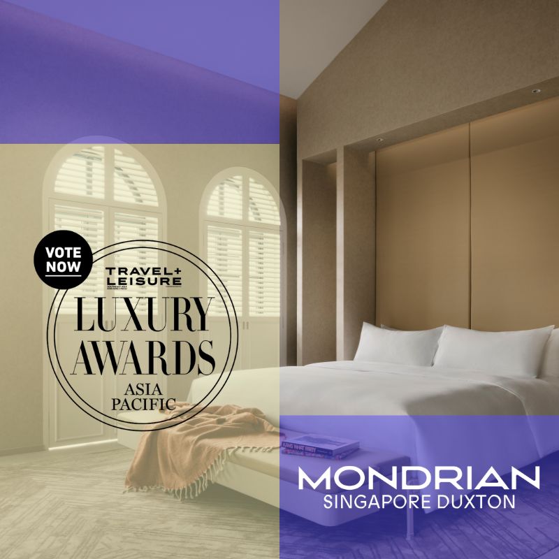 Travel + Leisure Luxury Awards Asia Pacific 2025 key image of Mondrian Singapore Duxton Room Suite