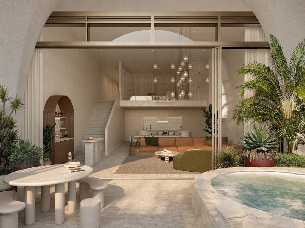 Plunge pool outside of a penthouse suite