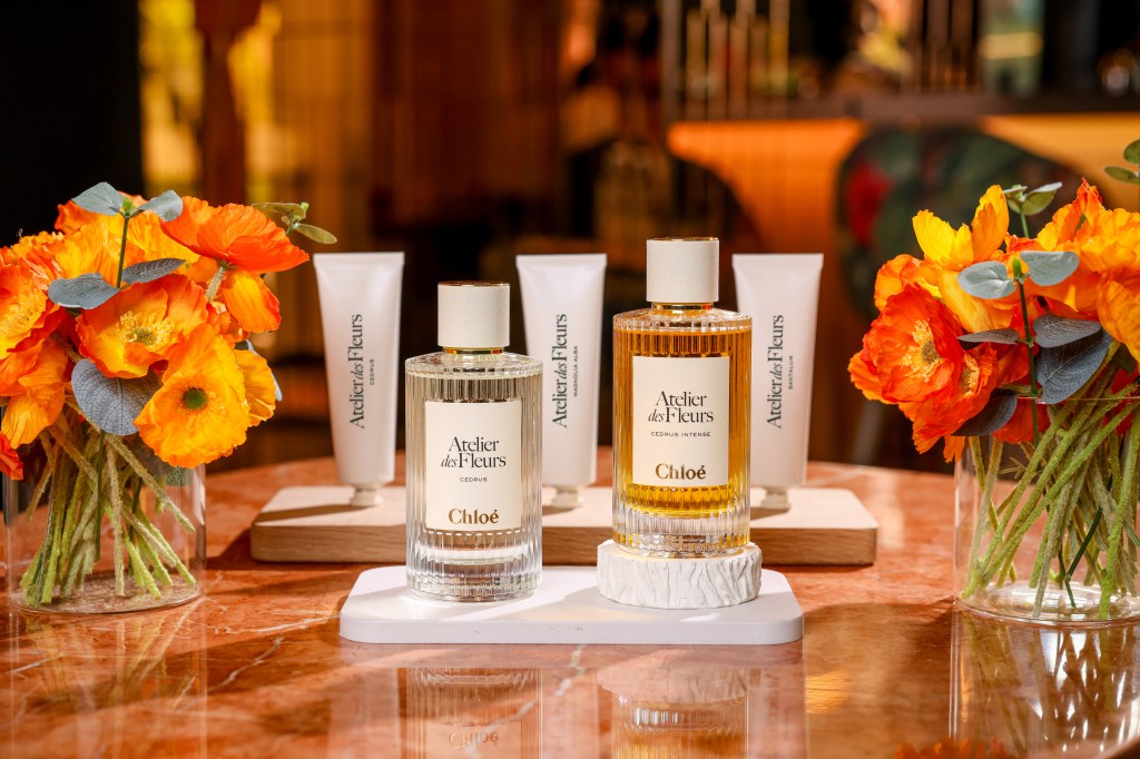 Set of Chloe exclusive toiletries in the shophouse suite Chloe Fragrances x Mondrian Singapore