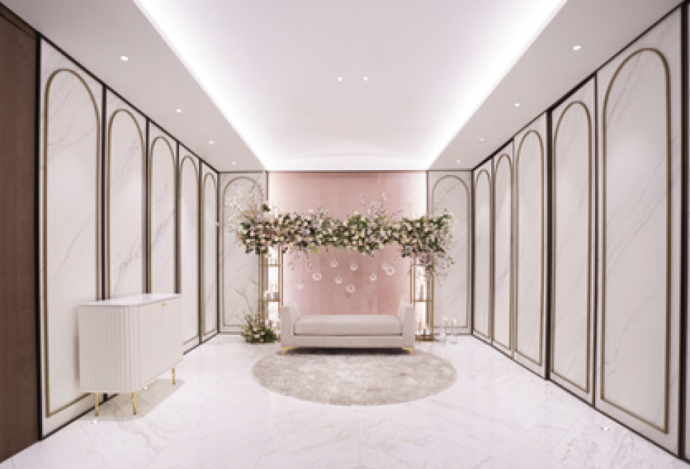 Light pink bridal suite