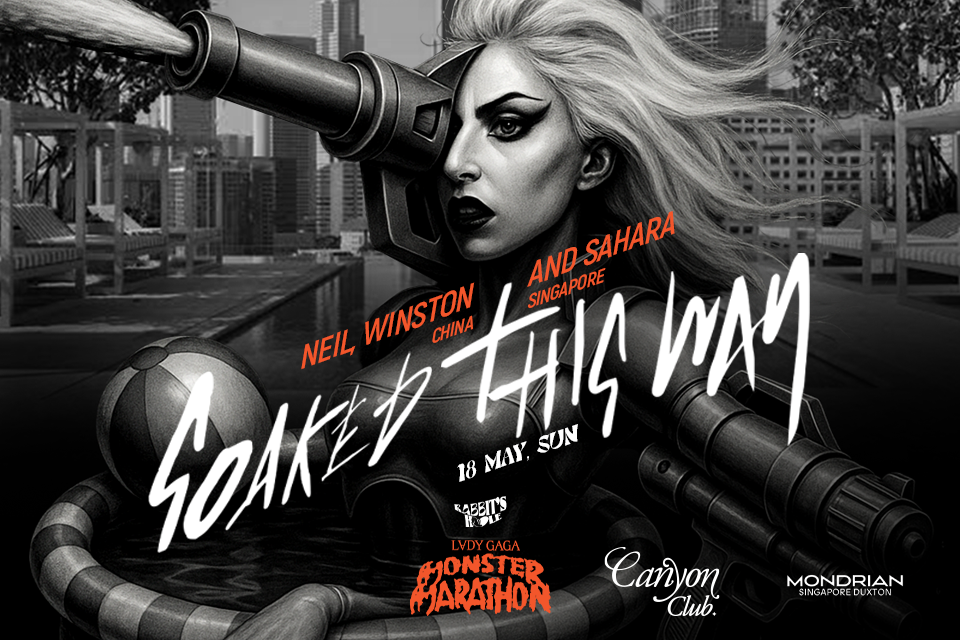 robotic lady gaga artwork to promote an event at canyon club