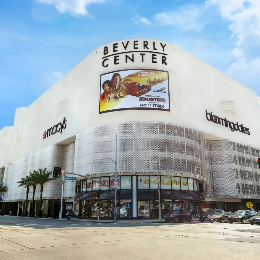 Large white shopping center