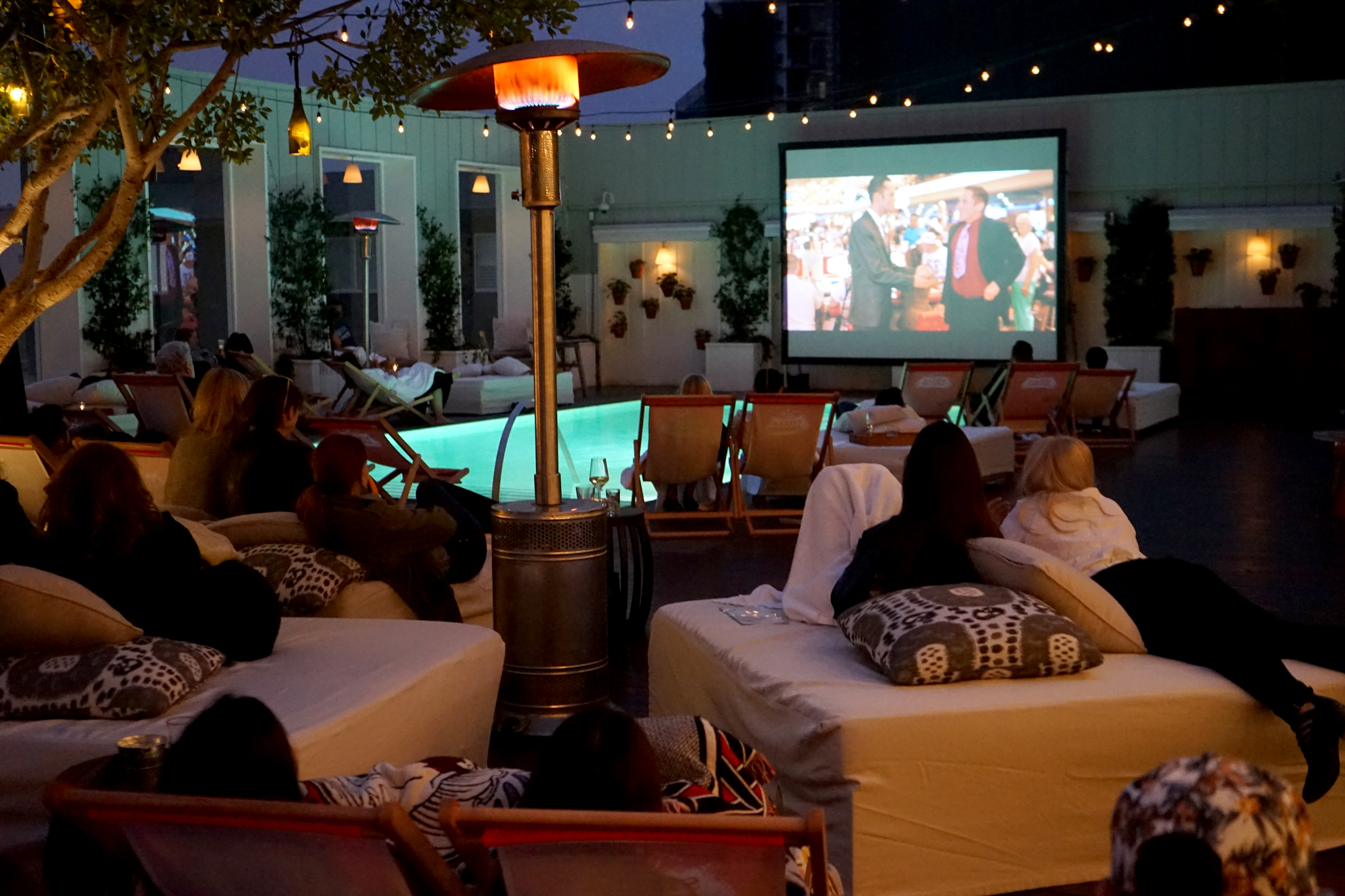 Poolside movie screening