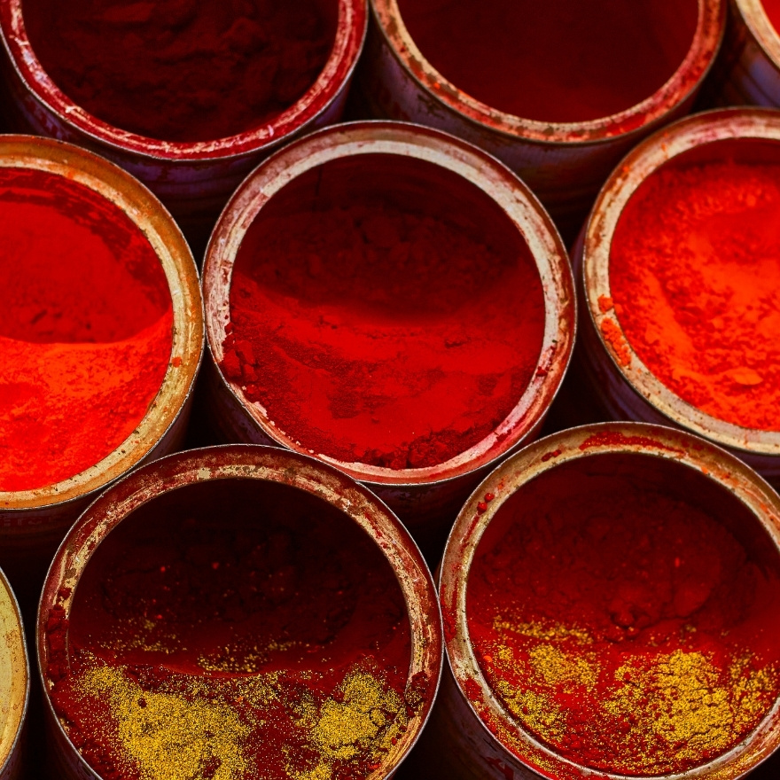 Buckets of red clays