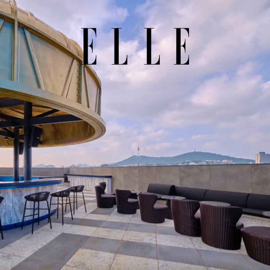 Outdoor rooftop with seating