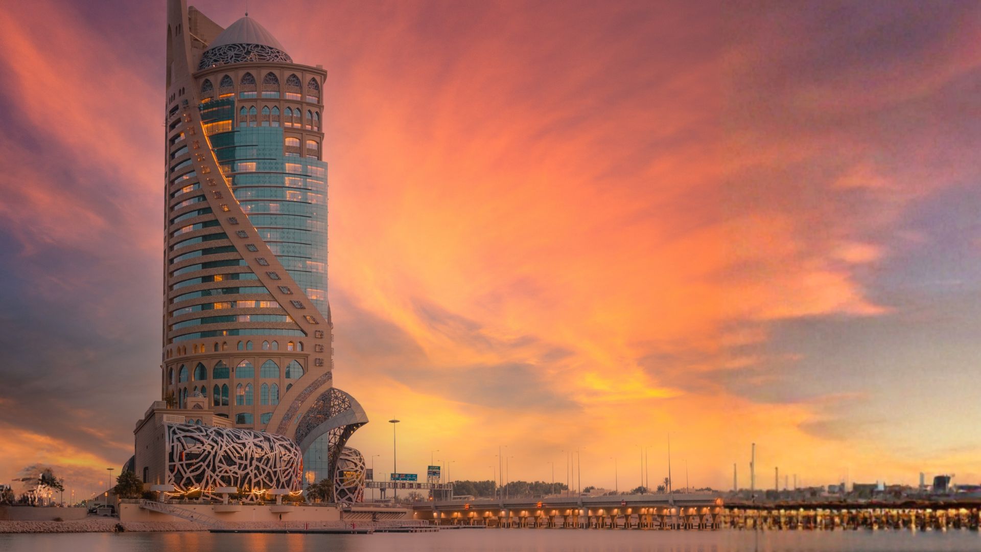 Mondrian Doha Outside Sunset